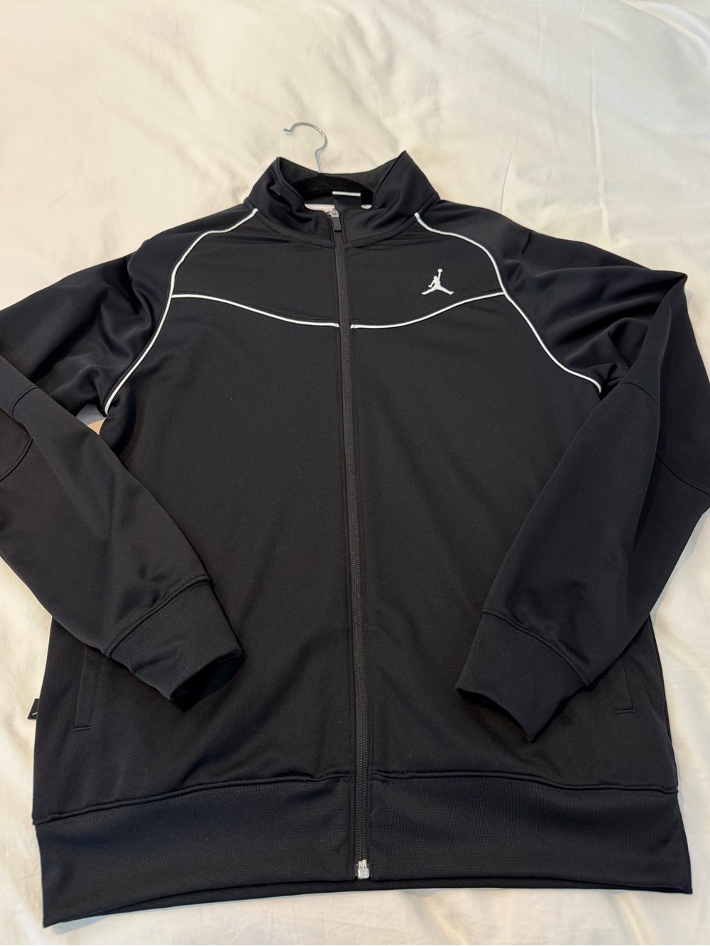 Jordan Black Track Jacket with White Piping